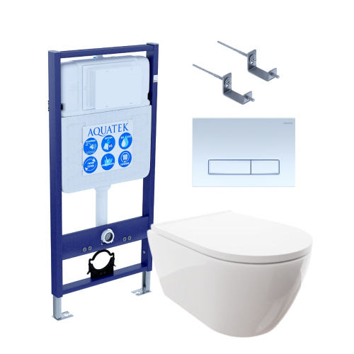 Сет унитаз + инсталляция Aquatek SET AQUATEK ПОЛАРИС-021 4в1